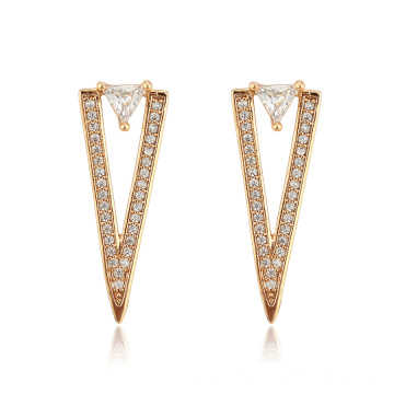 95465 xuping luxurious personalized triangle shaped women jewelry , noble 18k gold stud earring